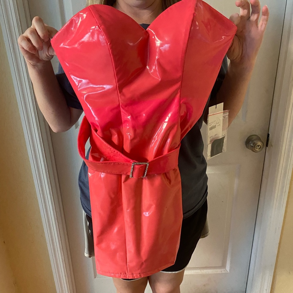 Leather hot pink dress! Never worn